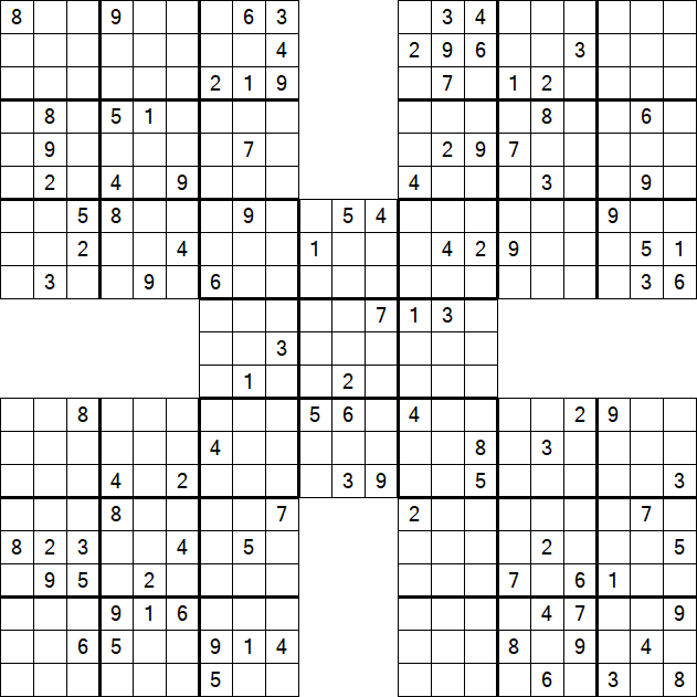 Samurai Sudoku - Difficile