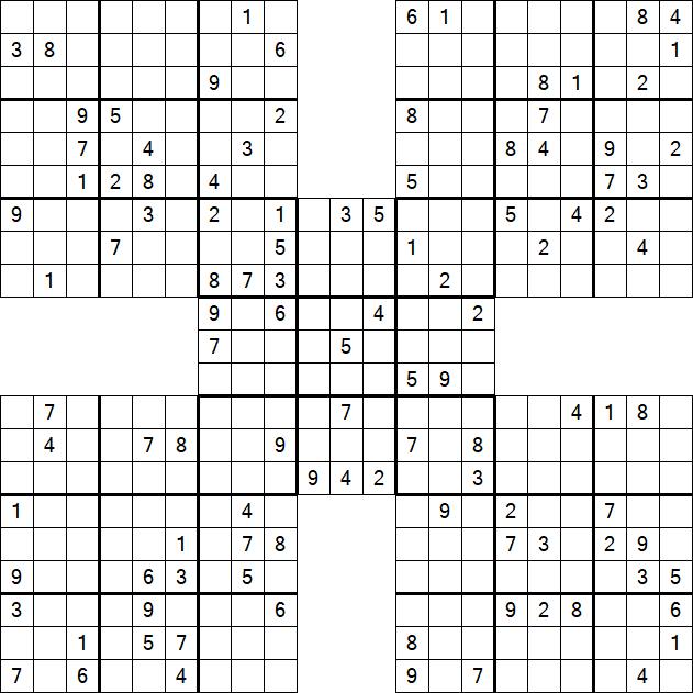 Samurai Sudoku - Difficile