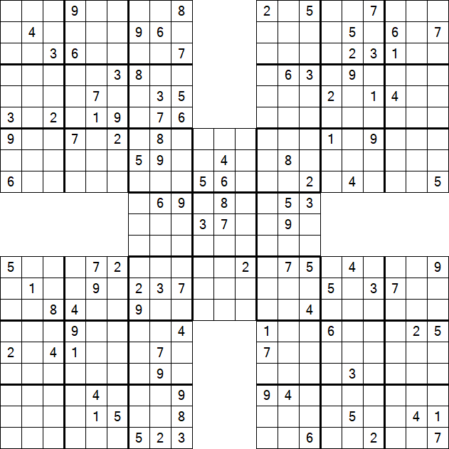 Samurai Sudoku - Difficile