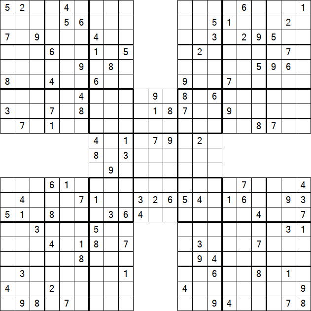 Samurai Sudoku - Difficile
