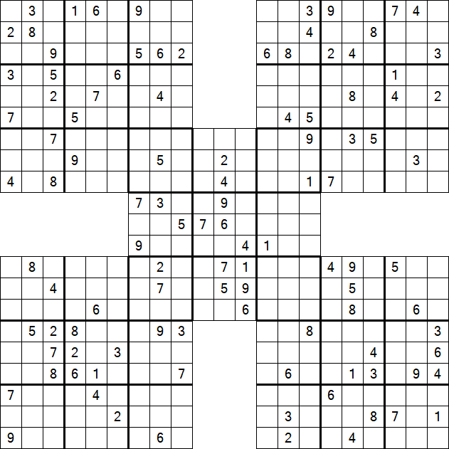 Samurai Sudoku - Difficile