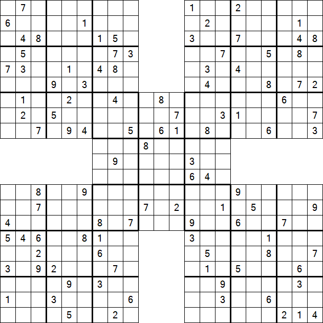 Samurai Sudoku - Difficile
