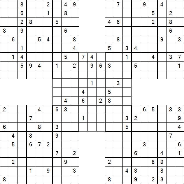 Samurai Sudoku - Difficile