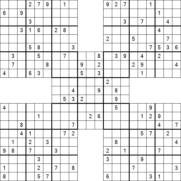 Samurai Sudoku - Difficile