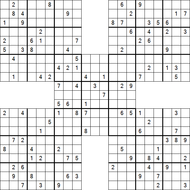 Samurai Sudoku - Difficile