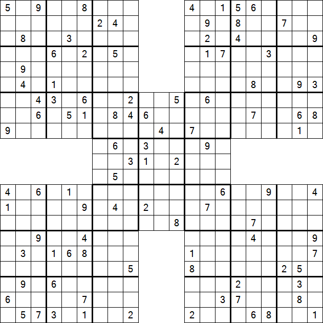 Samurai Sudoku - Difficile