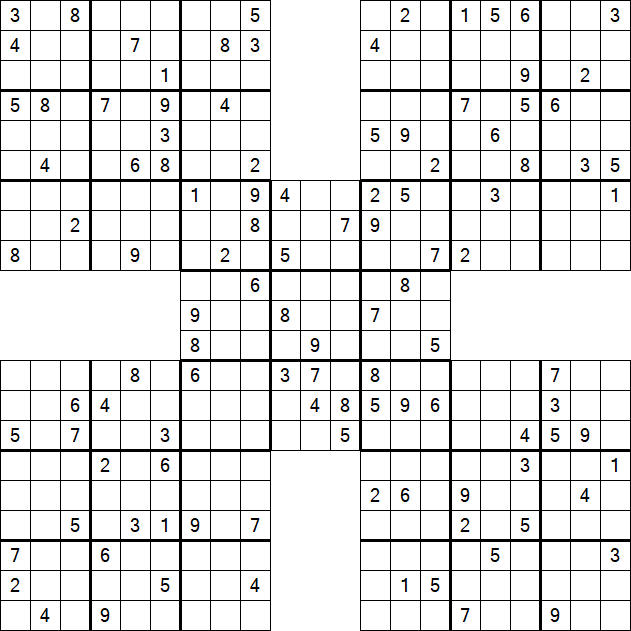 Samurai Sudoku - Difficile