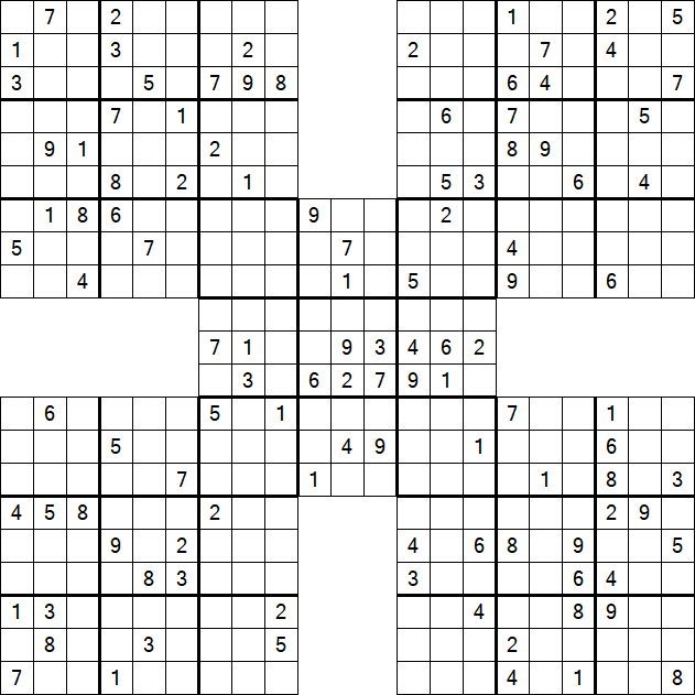 Samurai Sudoku - Difficile