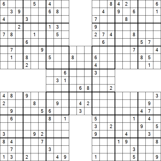 Samurai Sudoku - Difficile