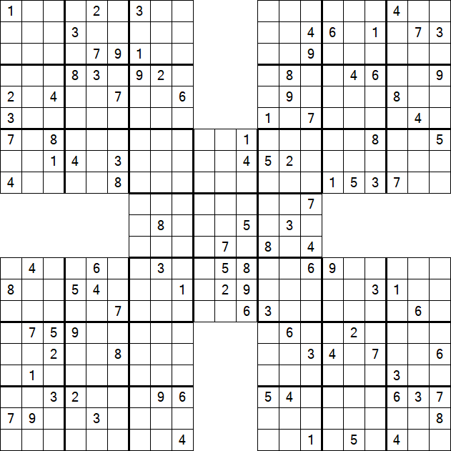 Samurai Sudoku - Difficile
