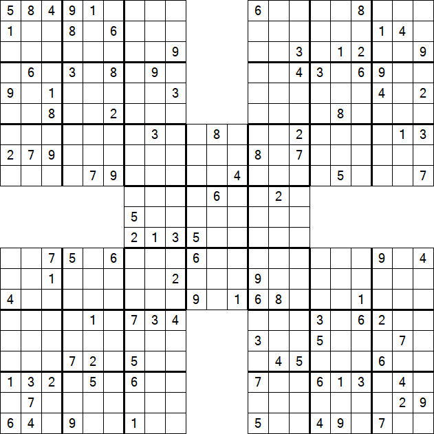 Samurai Sudoku - Schwierig