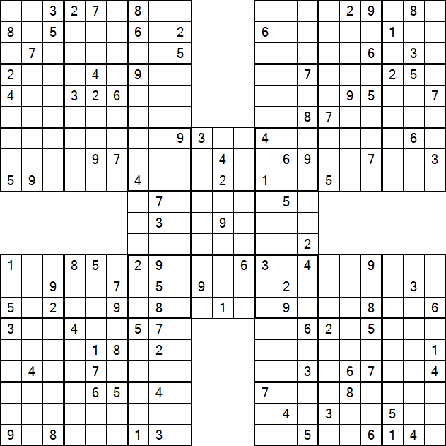 Samurai Sudoku - Difficile