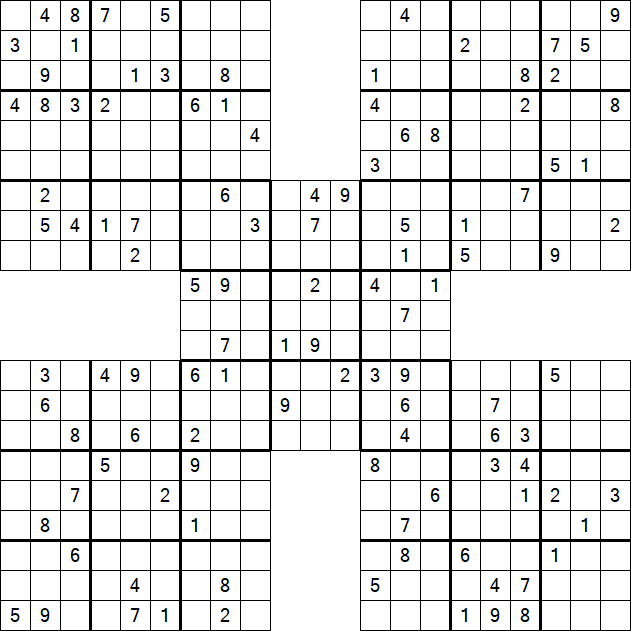 Samurai Sudoku - Schwierig