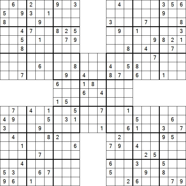 Samurai Sudoku - Schwierig