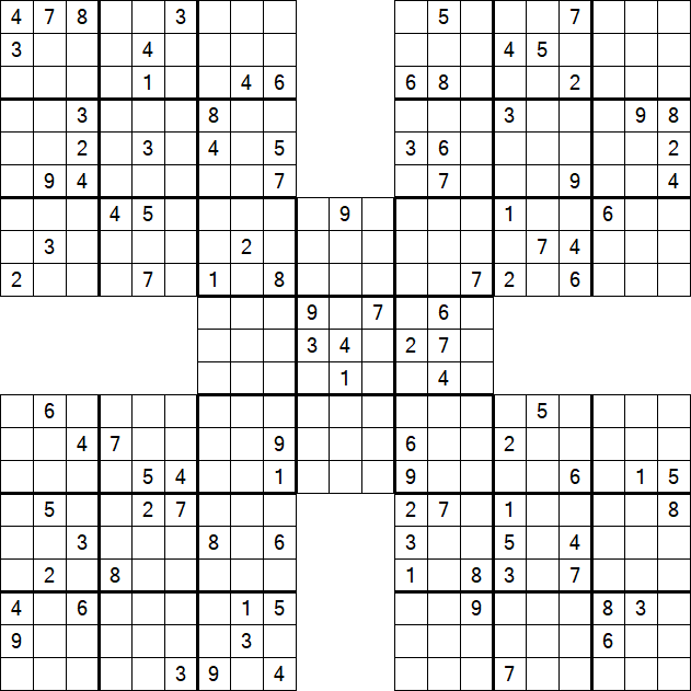 Samurai Sudoku - Schwierig