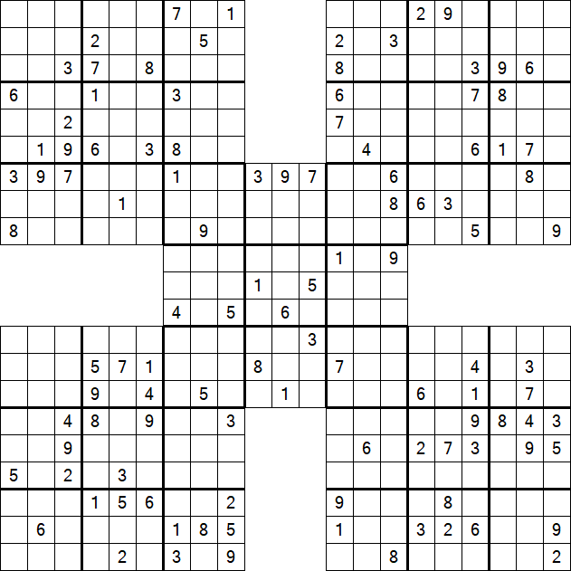 Samurai Sudoku - Schwierig