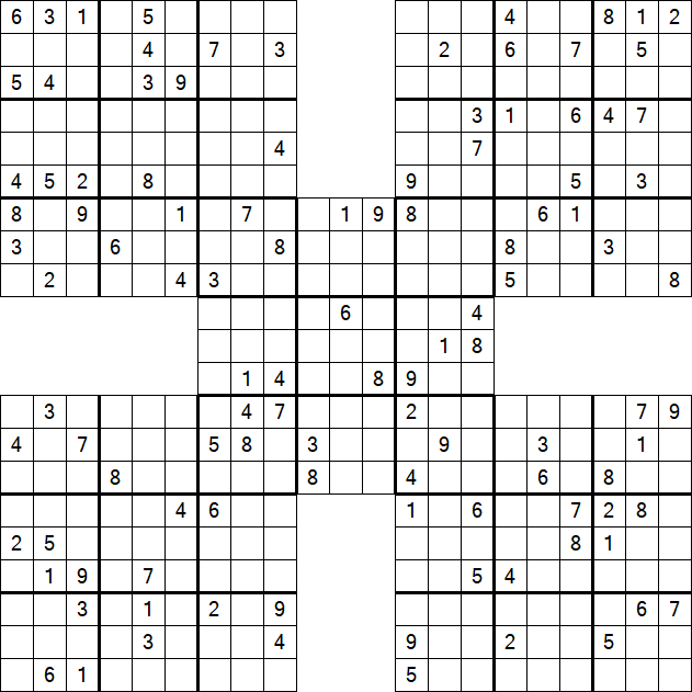 Samurai Sudoku - Schwierig