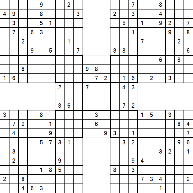 Samurai Sudoku - Schwierig