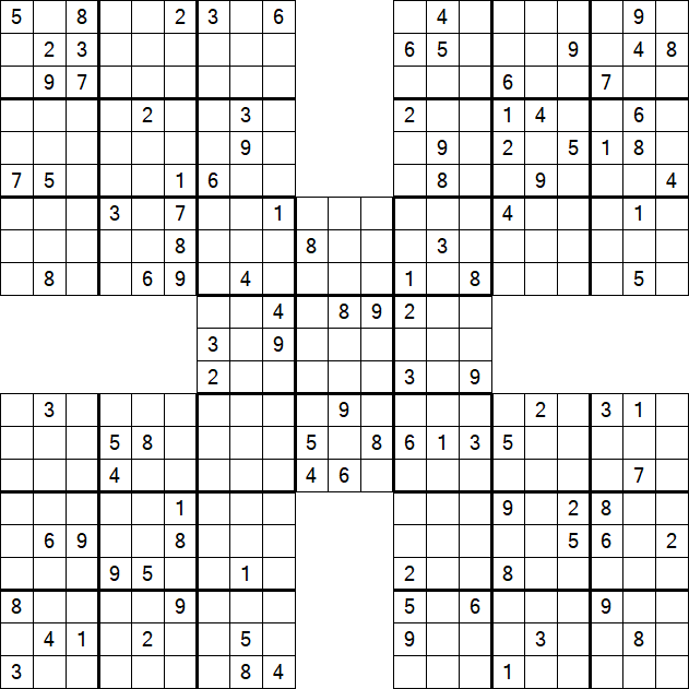 Samurai Sudoku - Schwierig