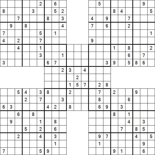 Samurai Sudoku - Schwierig