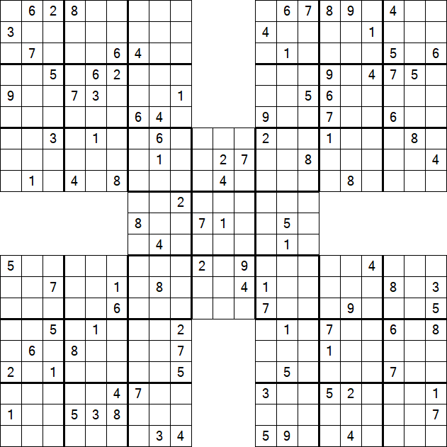 Samurai Sudoku - Schwierig