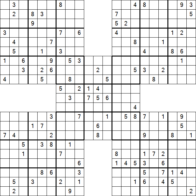 Samurai Sudoku - Schwierig
