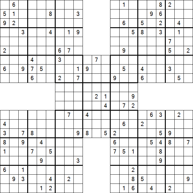 Samurai Sudoku - Schwierig
