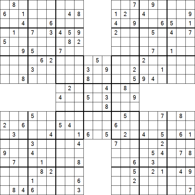 Samurai Sudoku - Schwierig