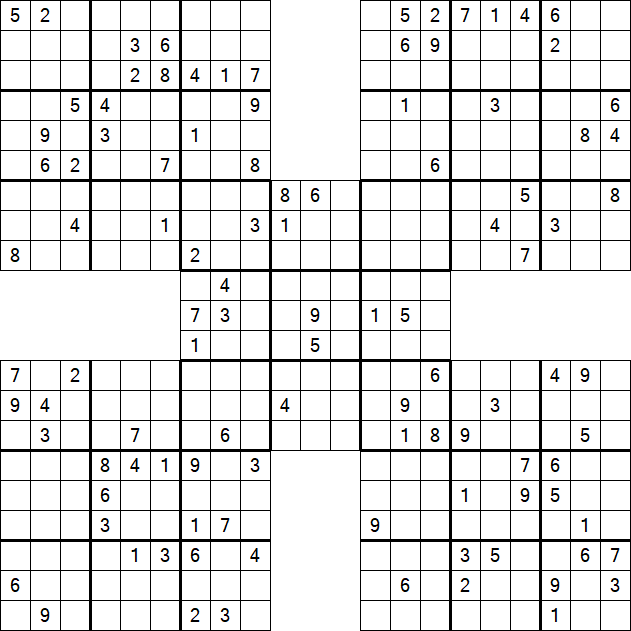 Samurai Sudoku - Difícil