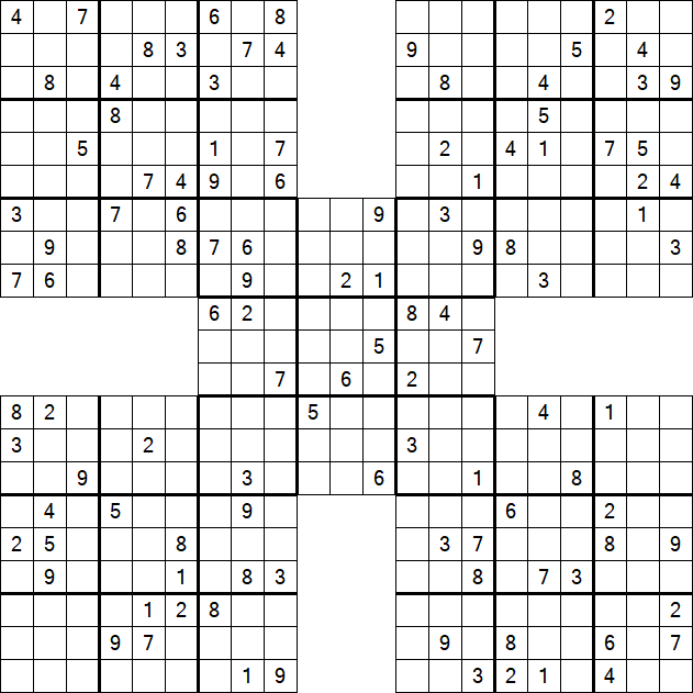 Samurai Sudoku - Schwierig
