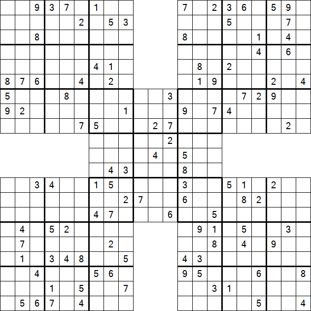 Samurai Sudoku - Difícil