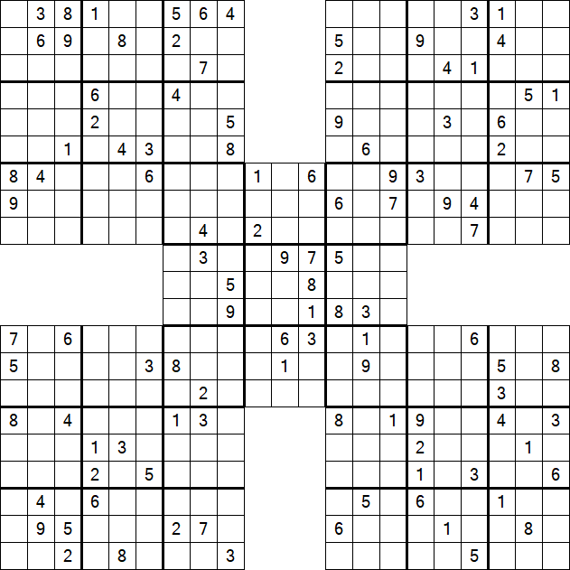 Samurai Sudoku - Schwierig