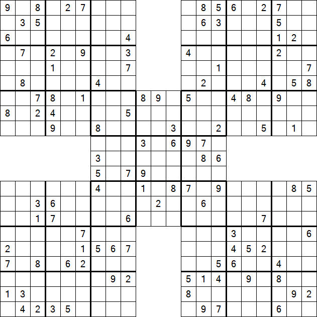 Samurai Sudoku - Schwierig