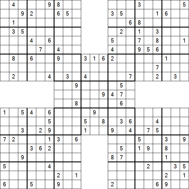 Samurai Sudoku - Schwierig