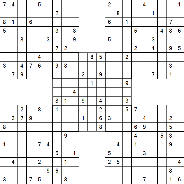 Samurai Sudoku - Schwierig