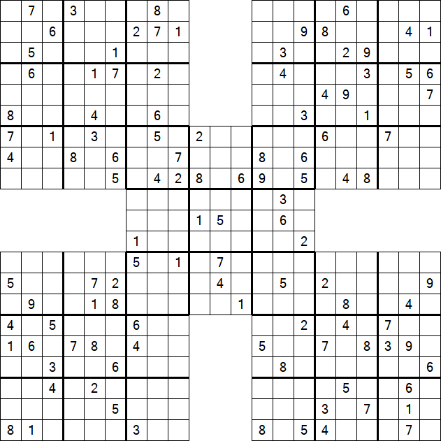 Samurai Sudoku - Schwierig