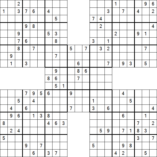 Samurai Sudoku - Schwierig
