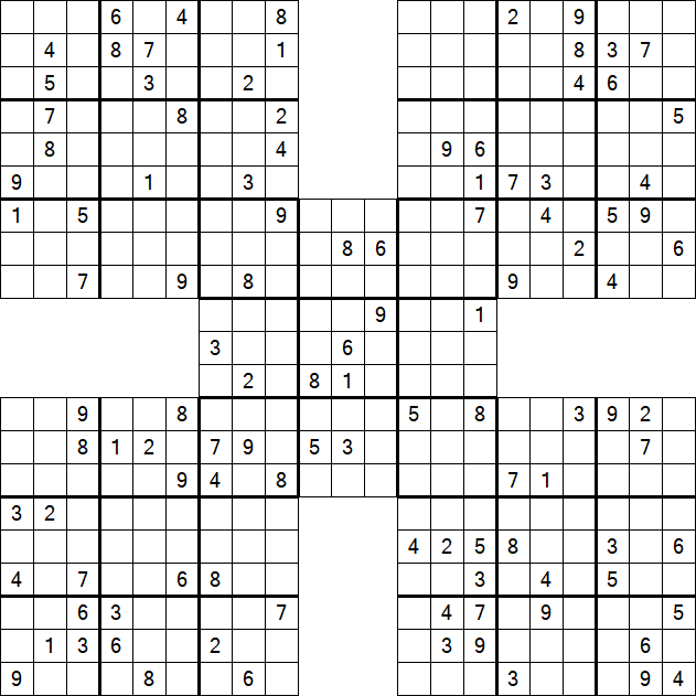 Samurai Sudoku - Schwierig