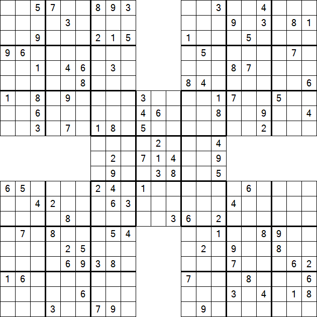 Samurai Sudoku - Schwierig