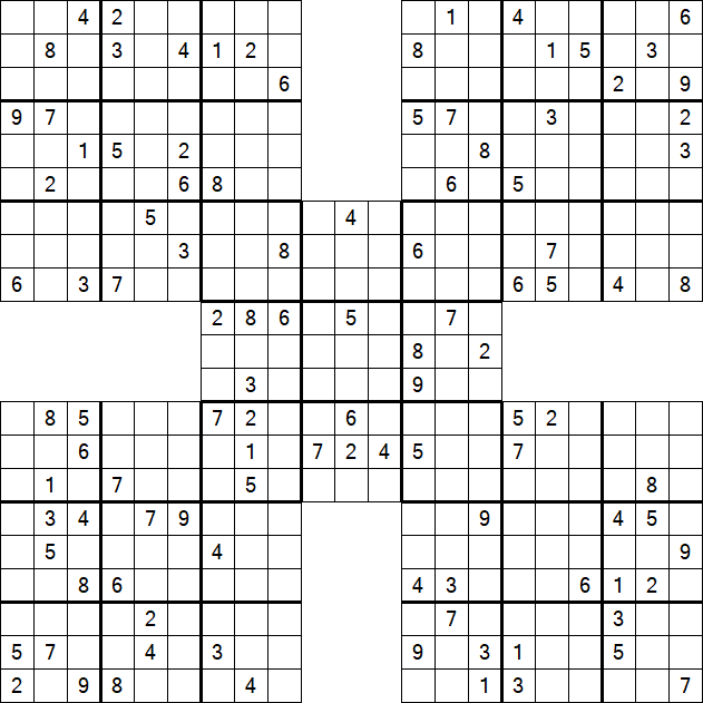 Samurai Sudoku - Schwierig