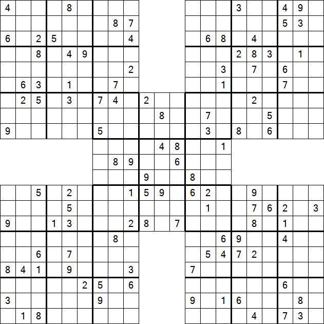 Samurai Sudoku - Schwierig