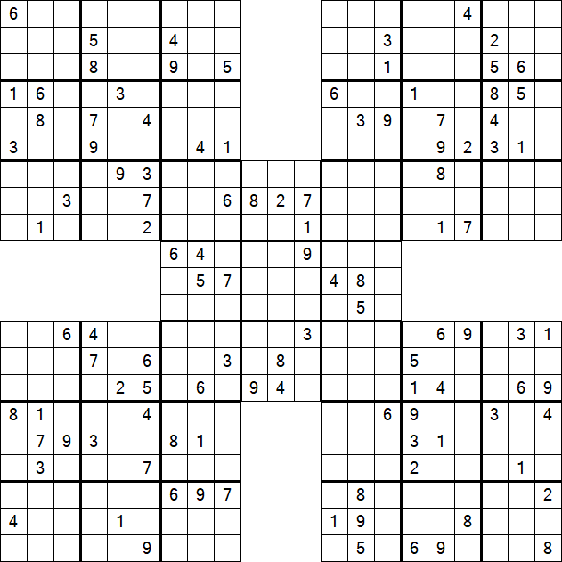 Samurai Sudoku - Schwierig