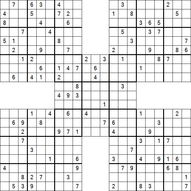 Samurai Sudoku - Schwierig