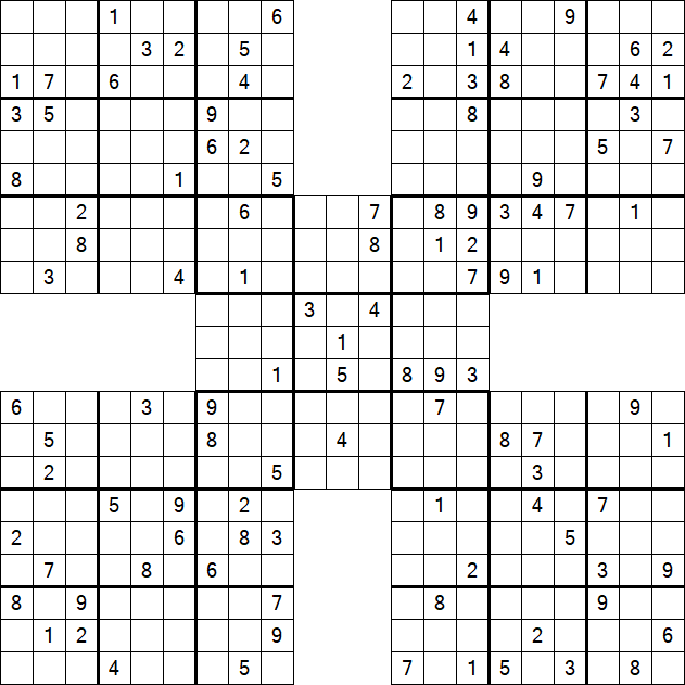 Samurai Sudoku - Schwierig