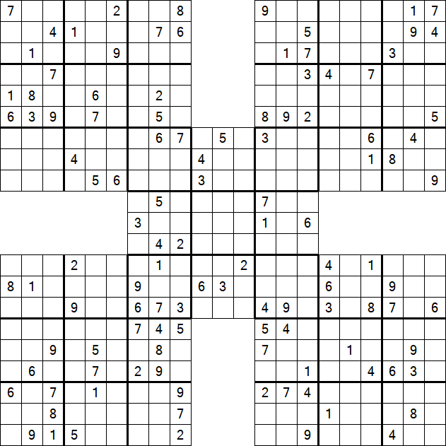 Samurai Sudoku - Schwierig