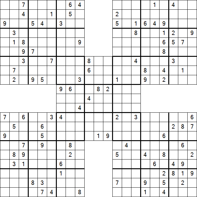 Samurai Sudoku - Difficile