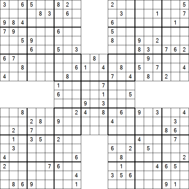 Samurai Sudoku - Difficile