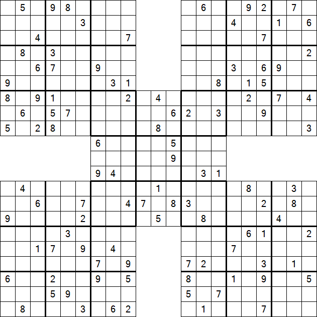 Samurai Sudoku - Difficile