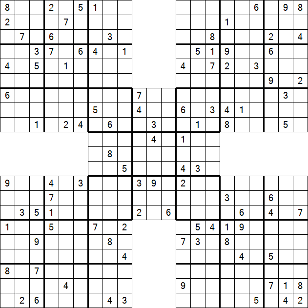 Samurai Sudoku - Difficile