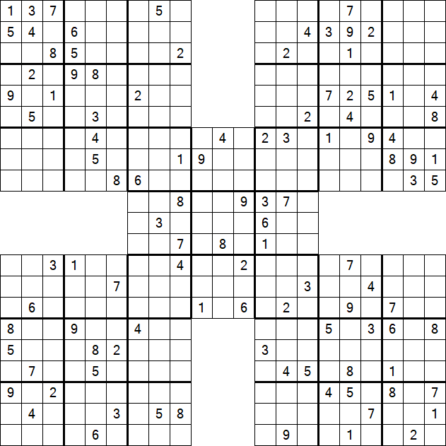 Samurai Sudoku - Difficile